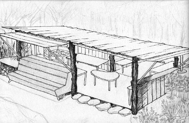 summer kitchen drawing